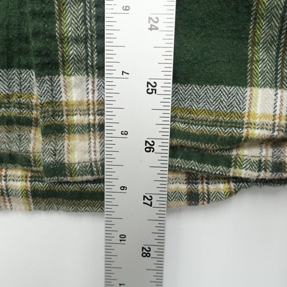 Eddie Bauer Shirt Men's 2XL Green Madras Button-UP Collared Long Sleeve Pockets - Picture 5 of 6